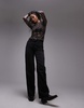 AllSaints Edana mesh long sleeve t-shirt in leopard print