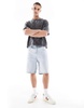 Bershka knit washed t-shirt in black