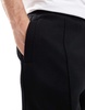 Bershka wide leg pintuck sweatpants in black