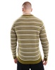 Another Influence striped round neck sweater in khaki