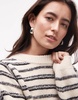 Topshop knitted forward seam stripe sweater in mono