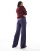 ASOS DESIGN Tall relaxed straight leg linen mix pants in navy stripe