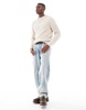Jack & Jones chunky cable knit sweater in cream