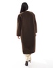 4th & Reckless faux shearling toggle closure coat in chocolate