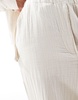 Mango linen look textured pants in light beige - part of a set