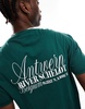 Another Influence antwerp slogan oversized boxy t-shirt in forest green