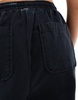 ASOS DESIGN oversized barrel leg pull-on pants in black