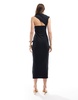 ASOS DESIGN slash neck cut-out midi dress in black