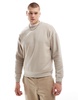 Another Influence contrast stitch crewneck sweater in stone