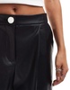 Armani exhcnage faux leather shorts in black