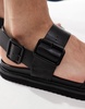ASOS DESIGN two strap sandals in black