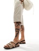 ASOS DESIGN rope detailing cross strap sandals