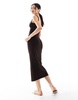 Bershka square neck midaxi dress in brown