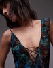 Topshop maxi frill slip dress midi in green floral