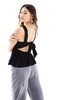 ASOS DESIGN strappy tie back smock top in black