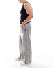 Bershka loose baggy fit jeans in gray