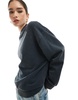ASOS DESIGN oversized sweatshirt in washed charcoal