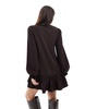 Miss Selfridge textured v neck smock dress in chocolate