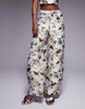 ASOS LUXE jacquard barrel leg pants in floral - part of a set