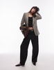 Mango single breasted blazer in beige
