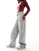 Bershka baggy straight leg jeans in washed gray