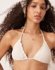 Stradivarius crochet bikini top in white