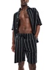 Bershka textured stripe short in black - part of a set