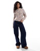 ONLY cable knit sweater in multi color yarn