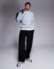 ASOS DESIGN quarter zip fleece sweatshirt in gray heather