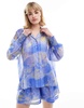 AllSaints Isla Inspiral sheer shirt in blue - part of a set