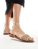 ALDO Seazen crochet lace up sandals in gold