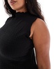 Vero Moda Curve sleeveless textured maxi dress in black