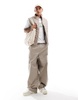 Jack & Jones packable padded vest in off white