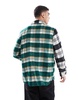 ADPT oversized heavy brushed check overshirt black & green