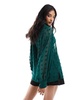 ASOS DESIGN oversized shirt in texture in forest green