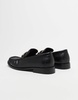 ASOS DESIGN penny loafers in black with gold color hardware