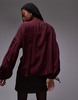 Topshop soft touch tie front top in burgundy