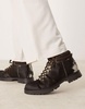 ASOS DESIGN Premium lace up hiker boots in cow hair