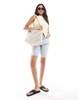 Accessorize knitted oversized shoulder bag in ecru