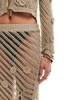 ASOS DESIGN knit mini skirt in metallic yarn with crochet floral embellishment - part of a set