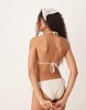 Stradivarius crochet bikini top in white