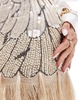 ASOS DESIGN sequin mini skirt with fringe hem in cream