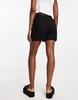 Vero Moda pleat front linen blend shorts in black
