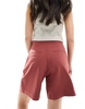 ASOS DESIGN tailored longline shorts in rust
