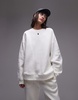 Topshop premium seam detail sweatshirt in ecru - part of a set