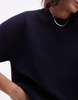 ARKET alpaca and wool blend short sleeve sweater in dark blue