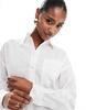 Brave Soul long sleeve linen blend shirt in white