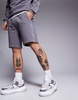 HUGO Bodywear tonal logo lounge shorts in gray
