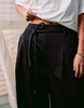 ASOS DESIGN tailored barrel pants with tie belt in black
