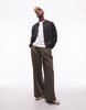 ARKET boiled wool oversized cardigan with button front and polo collar in dark gray